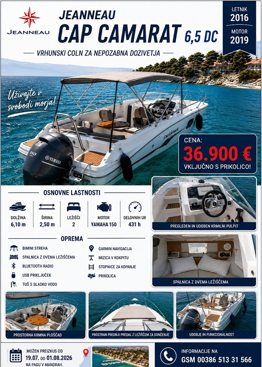 Jeanneau Cap camarat 6,5 DC - 2016