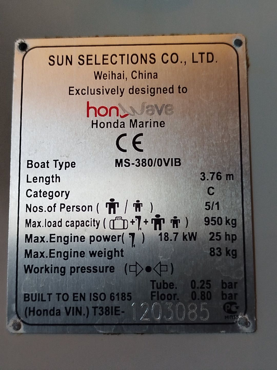 Honda MS3800VIB  3.76m 950kg - 2018